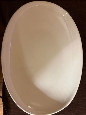 Haeger #293 Cream Oval Ceramic Serving Platter - Home Dining 15 1/4 x 11 1/4 in.
